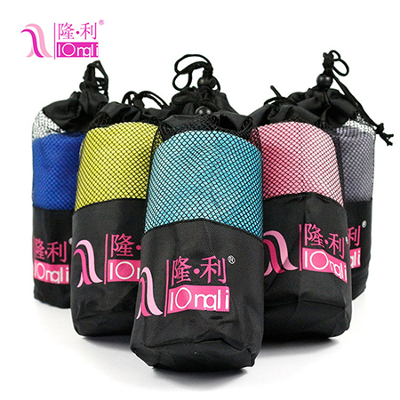 隆利工廠(chǎng)直銷(xiāo) 超細(xì)纖維網(wǎng)袋運(yùn)動(dòng)毛巾 吸溼快幹 支持LOGO定製