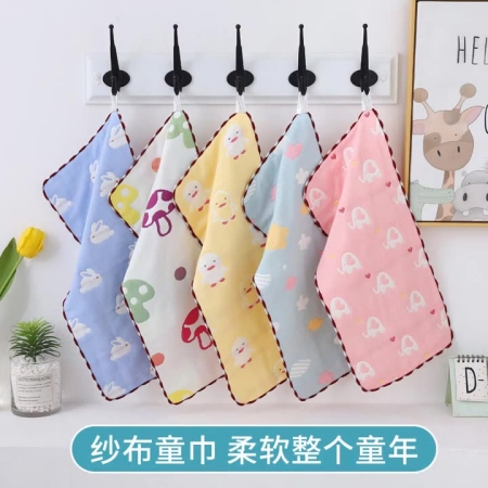 紗布毛巾全棉兒童洗臉巾嬰兒可愛(ài)卡通禮品多層紗布小熊毛巾批發(fā)